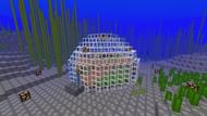 A basic underwater base with a basic resource pack (Image via u/Proarch on Reddit)